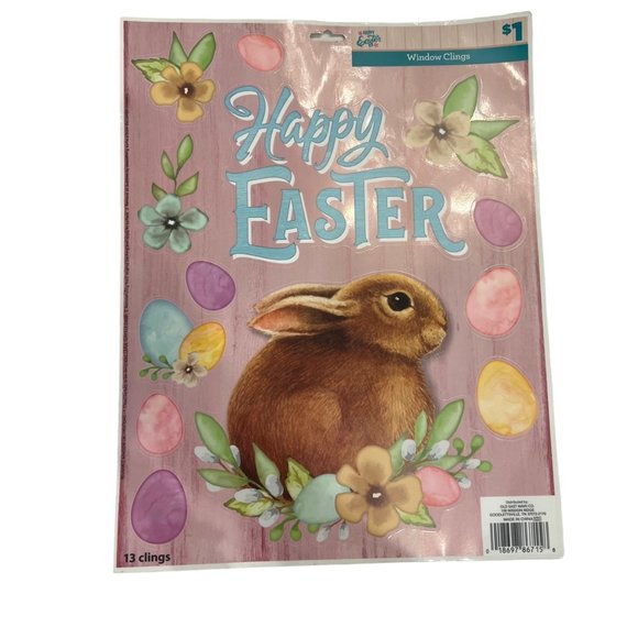 Old East Main Co. Happy Easter Large Window Clings Sticker Packs Bunny Rabbit Eg - Picture 5 of 16